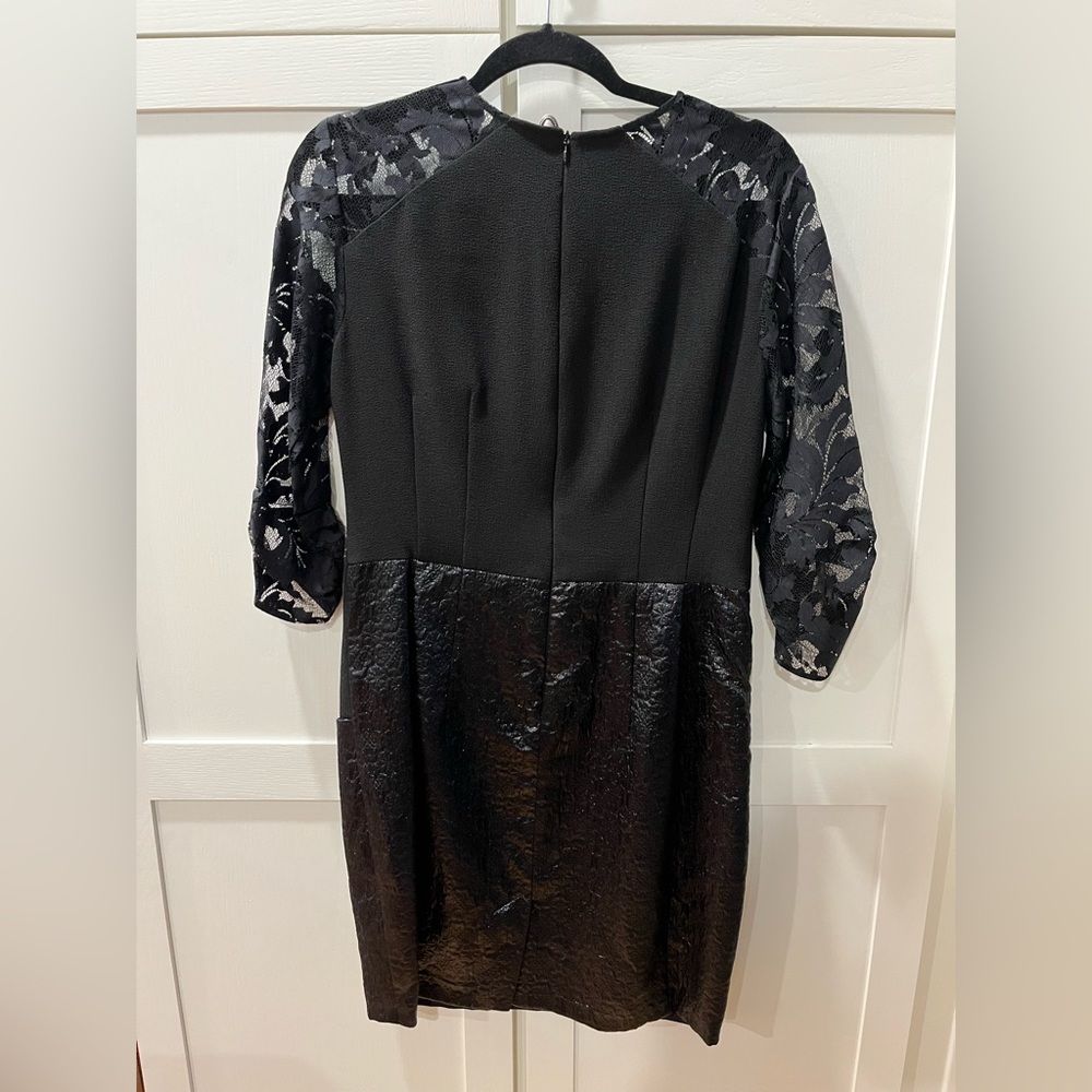 Nanette Lepore Women’s Size 8 Black Lace Dress Metallic Wool - Picture 3 of 8